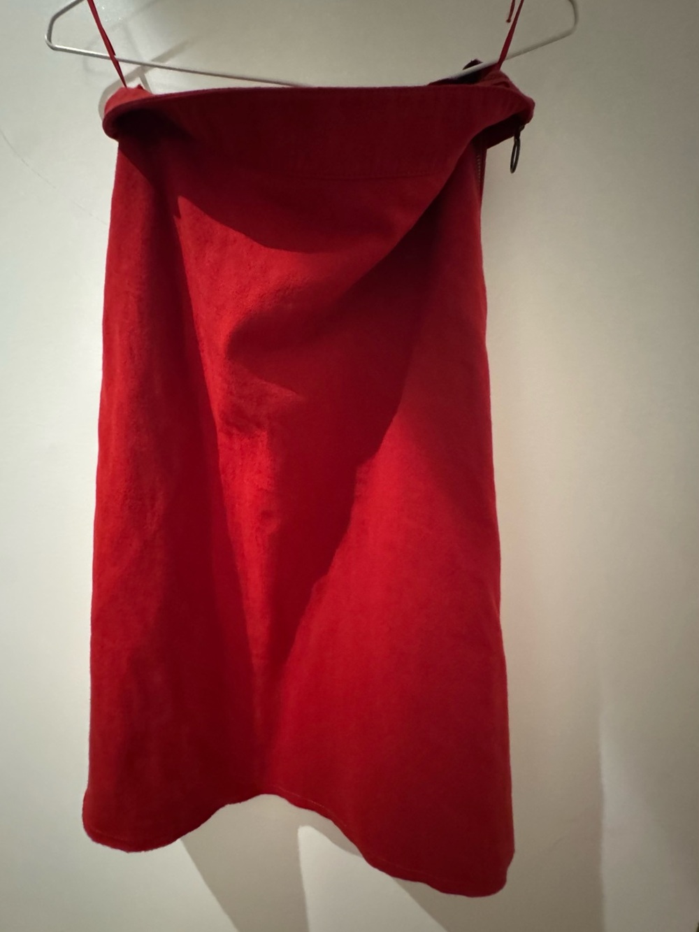 Lanvin Red A-Line Strap Skirt